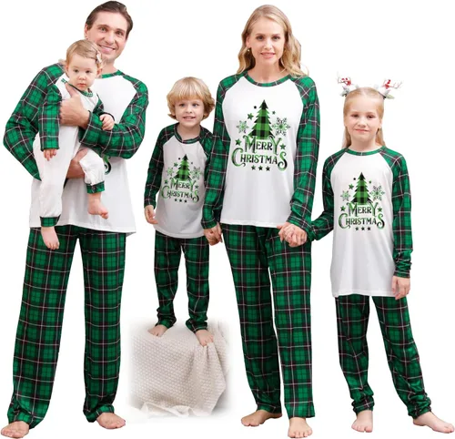 Miniatura 35 de OAKFashion Conjuntos de Pijamas Familiares de Navidad, Pijamas Familiares a Juego de Navidad Ropa de Dormir Pjs