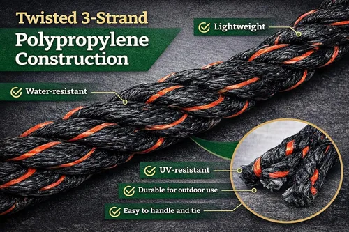 Miniatura 3 de RopeHub - Cuerda de polipropileno trenzado de 3 hebras para camión de California, para seguridad de carga, amarres, uso de camiones y remolques