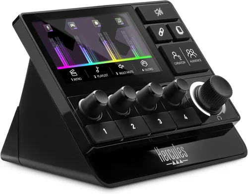 Miniatura 7 de Hercules Stream 100, mezclador de audio para creadores de contenido, streaming y juegos, hasta 8 pistas, pantalla LCD, 4 botones de acción e