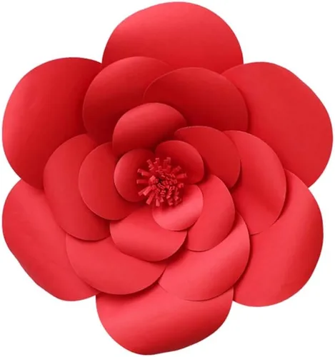 Miniatura 5 de Decoración de flores artificiales 3D de flores rojas para decoración de bodas (rojo 7.9 in)