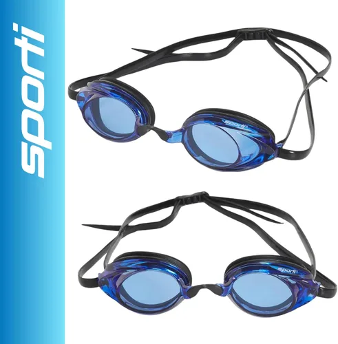 Miniatura 2 de Sporti Gafas de natación unisex para adultos, gafas de natación antivaho para hombres y mujeres, resistentes a roturas, correas dobles, varios