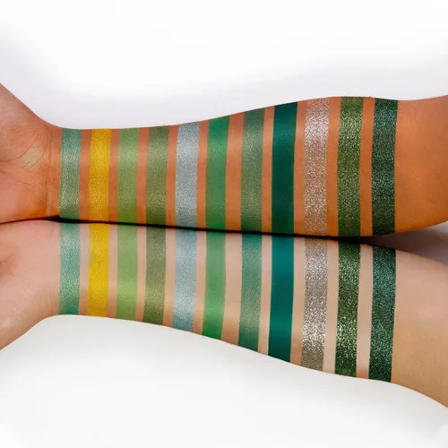 Miniatura 6 de DE'LANCI Paleta de sombra de ojos verde aguacate, 15 colores, Día de San Patricio altamente pigmentada, paleta de sombra de ojos mate brillante