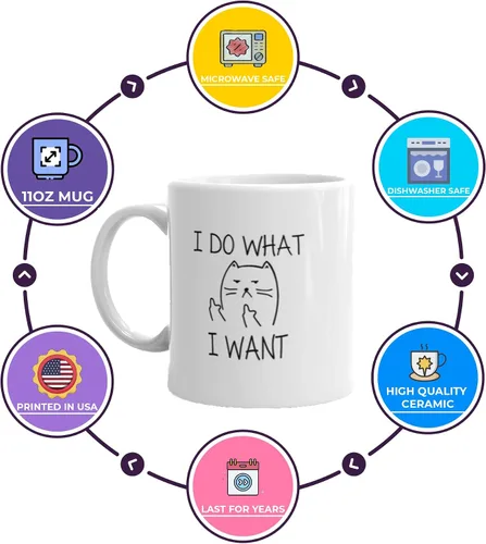 Miniatura 2 de D STICKY COMPANY Taza de café de cerámica con diseño de gato divertido de 11 onzas, taza de café humorística para amantes de los gatos, hogar