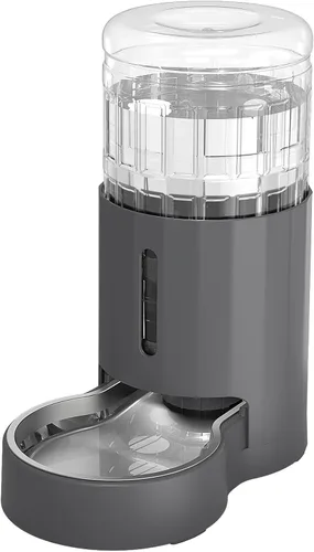 JUNSPOW Dispensador de agua para gatos y cuenco de acero inoxidable, dispensador automático de agua por gravedad para gatos o perros pequeños y Gris