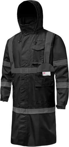 Chaqueta de lluvia Hi Vis con rayas reflectantes 3M, abrigos de lluvia de alta visibilidad clase 3, trajes de lluvia impermeables de seguridad para