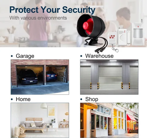 Miniatura 7 de Sistema de alarma WiFi para el hogar, sistema de alarma inalámbrico con sensor de movimiento de 120 dB, sensor de alarma de puerta de ventana