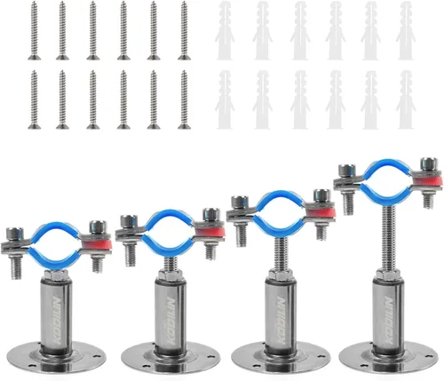 Miniatura 10 de 2 soportes de tubo de montaje en pared mejorados, abrazadera de tubo de montaje en pared de acero inoxidable 304 adecuada para tubería OD de 3/4