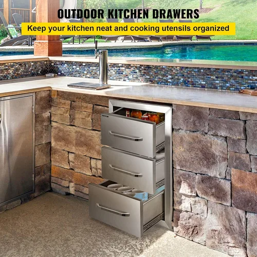 Miniatura 3 de Cajones de cocina para exteriores de 16 pulgadas de ancho x 21.5 pulgadas de alto x 18 pulgadas de profundidad, puerta de acceso para barbacoa