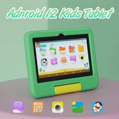 Miniatura 2 de Tablet para niños, tableta Android de 7 pulgadas para niños, 4GB RAM 32GB ROM expansión 1TB, tabletas para niños pequeños con control parental, Verde