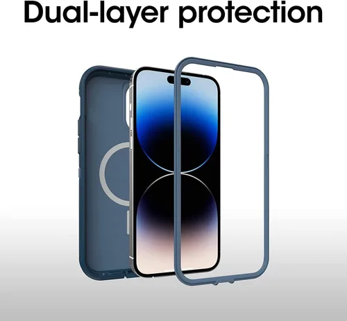 Miniatura 3 de OtterBox Defender XT - Funda sin pantalla con MagSafe para iPhone 14 PRO (solamente), embalaje no minorista, océano abierto, antimicrobiano Cristal