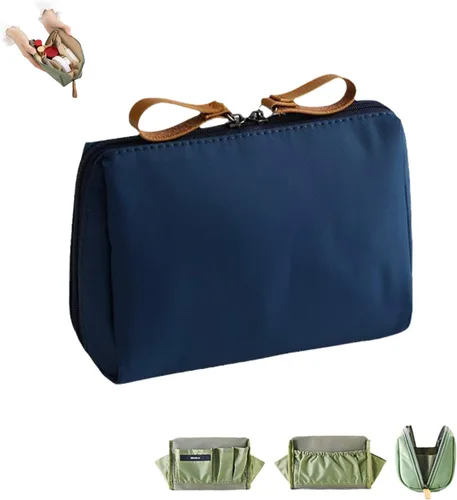 Miniatura 8 de Bolsa de maquillaje de viaje para mujer, mini bolsa de maquillaje de viaje impermeable, bolsa de embrague, bolsa multifuncional de gran capacidad