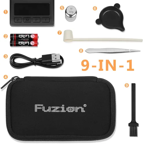 Miniatura 6 de Fuzion - Balanza de miligramos 50 g x 0,001 g, balanza de mg con diseño 9 en 1 - balanza micro, balanza de polvo para recarga con estuche portátil