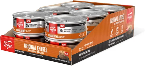 Miniatura 18 de ORIJEN Pate Premium - Comida húmeda para gatos en caldo de huesos con atún, salmón y ternera, latas de 5.5 onzas (12 unidades)