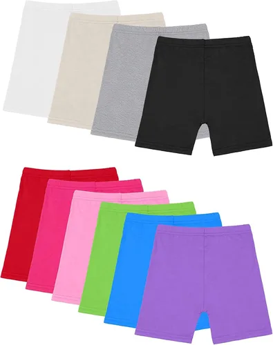 Resinta - Paquete de 10 pantalones cortos de baile para niñas, transpirables y seguros, 10 colores