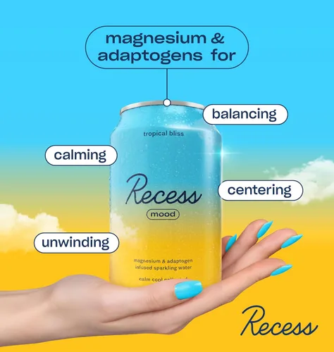 Miniatura 47 de Recess Mood - Bebida calmante con suplemento de magnesio, 12 onzas (Vainilla Naranja, paquete de 12)