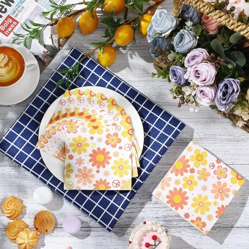 Miniatura 4 de Honoson Servilletas de Papel Desechables para Cóctel de Invitados Servilletas de Bebidas para Cena Toalla de Mano para Suministros de Fiesta