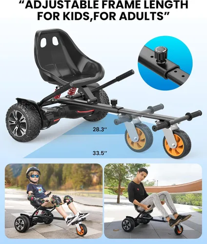 Miniatura 3 de Gyroor Accesorio de asiento de scooter de autoequilibrio, conversión de Go Kart para scooters de autoequilibrio de 6.5 a 10 pulgadas, longitud