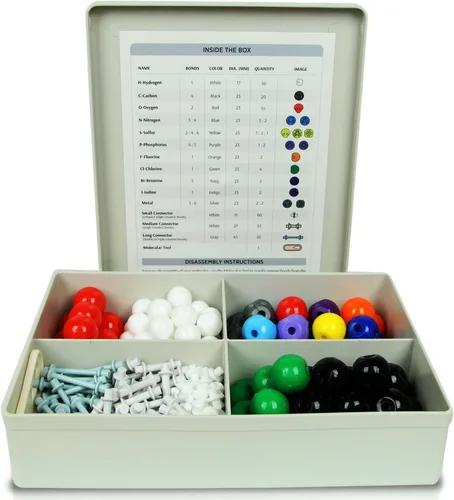 Miniatura 2 de Kit de estudiante modelo molecular de química orgánica (88 átomos y 140 partes de enlace) - MM-004