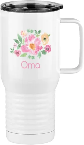 Miniatura 11 de Just So Posh Abuela Flowers Tumbler, Vaso de Café de Viaje con Asa y Tapa Deslizante, Blanco 20 oz Polar Camel, Acero Inoxidable, Aislado al Vacío