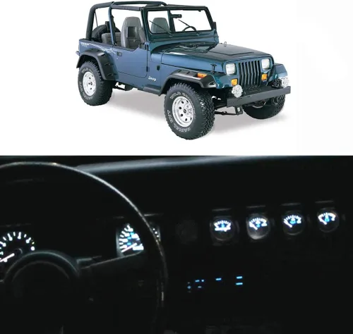 WLJH Bombillas de luz completas de panel de instrumentos, velocímetro, tacómetro, indicador de grupo de calibre, paquete de remplazo para Jeep Blanco
