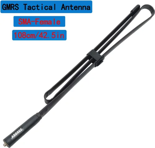 Miniatura 2 de ABBREE Antena de radio GMRS 42.5 pulgadas (462-467MHz) SMA hembra CS antena táctica para Baofeng UV-5R AR-152 UV-82 BF-888S y GM-15 Pro GMRS GM-5RH