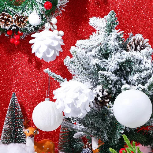 Miniatura 2 de Mixweer 120 ganchos de adorno de Navidad de 0.51 x 2.36 pulgadas en forma de C con caja de almacenamiento, ganchos de árbol de Navidad para Plata