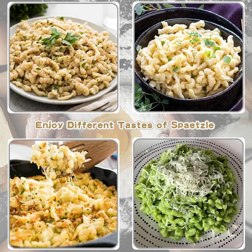 Miniatura 3 de Spaetzle Maker - Prensa de acero inoxidable con colador, fabricante de sppaetzle alemán de primera calidad con mango cómodo, herramienta tradicional