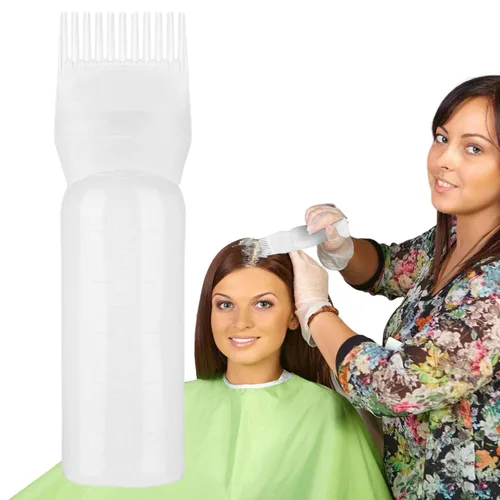 Miniatura 10 de Botella aplicadora de peine de raíz - 1/3 4.1 fl oz botella de champú de teñido de aceite Peine Aplicador de botella de tinte para el cabello