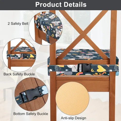 Miniatura 2 de Asiento elevador para niños pequeños para silla de cocina, mesa de comedor, lavable, grueso, resistente, silla elevadora portátil para niños Multi