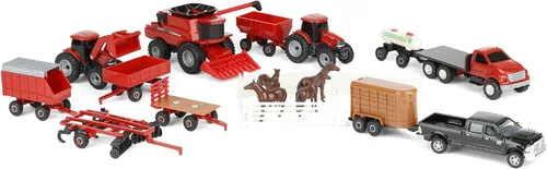 Miniatura 3 de ERTL 1/64 Case IH Tractor y Vehículo Set de 20 Piezas de Valor ZFN44091