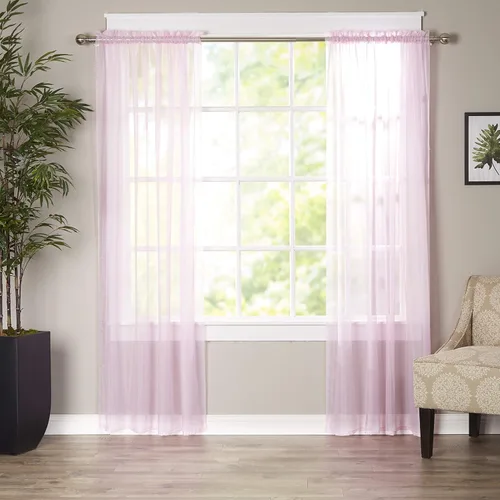 Miniatura 44 de Elegant Comfort - Cortinas transparentes de lujo con bolsillo para barra para cocina, dormitorio y sala de estar, Microfibra, Beige