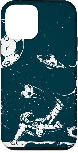 Miniatura 16 de Funda para iPhone 16 para teléfono de fútbol, amante del fútbol, jugador de fútbol espacial, funda de astronauta