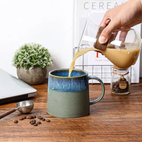 Miniatura 4 de Tazas grandes de cerámica para café, 20 onzas, vasijas de cerámica hechas a mano con asa para oficina y hogar, aptas para lavavajillas y microondas