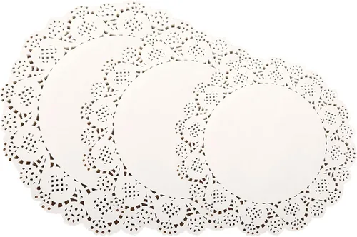 Miniatura 9 de Tim&Lin Tapetes de papel de encaje blanco - 17.78 cm x 25.4 cm Doilies de papel ovalados redondos - manteles individuales de papel desechables - 7.5