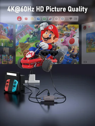 Miniatura 7 de Lemorele Adaptador HDMI a USB C 4K a 60Hz, para conectar la base del interruptor/PS5/PS4/Xbox/Steam Deck Base a lentes USB-C AR como XREAL Air