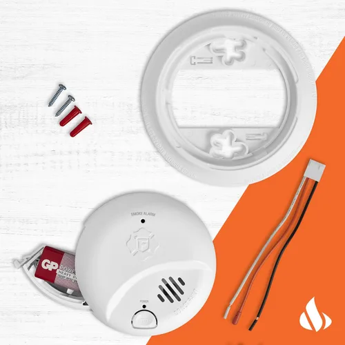 Miniatura 3 de First Alert SMI100-AC, Alarma de humo con interconexión cableada y respaldo de batería, paquete de 1