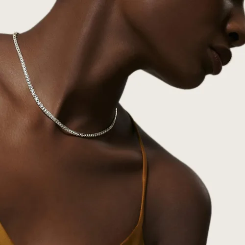 Miniatura 5 de John Hardy Collar clásico de cadena de plata para mujer, 0.138in