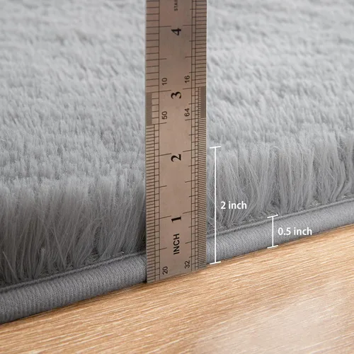 Miniatura 2 de Softlife Alfombras Esponjosas para Dormitorio, Alfombra de Área Peluda Bonita para Niñas y Niños Habitación de Bebé Decoración del Hogar, 2 x 5 Pies
