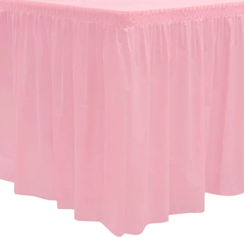 Miniatura 39 de Party Essentials Falda de mesa de plástico desechable resistente, 1 unidad, 29 pulgadas de ancho x 14 pies (168 pulgadas) de largo, amarillo