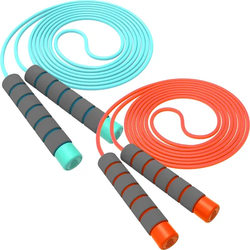 Miniatura 21 de Cuerda de saltar para niños, cuerda de saltar para niños, cuerda de saltar suave ajustable, cuerda de saltar para niños pequeños con asas de espuma