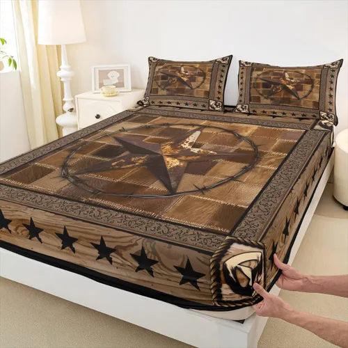 Miniatura 30 de Bonita sábana bajera ajustable para niños, tamaño individual, juego de ropa de cama rústica de pollo, decoración de dormitorio para niños y adultos