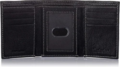Miniatura 4 de Timberland Cartera triple de cuero genuino con bloqueo RFID para hombre