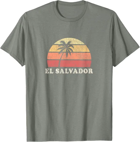 Miniatura 31 de El Salvador Vintage 70s Retro Throwback Design Camiseta, Azul