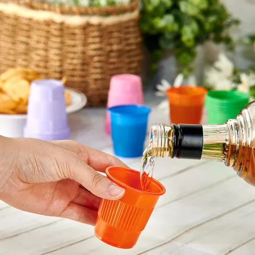 Miniatura 2 de Lilymicky Paquete de 500 Vasos de Plástico de 3 oz para Fiestas, Vasos de Baño Desechables en Colores Variados que se Pueden Usar para Degustar