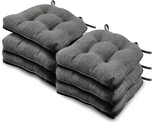 Miniatura 17 de Basic Beyond Paquete de 4 cojines para sillas de comedor, cojines para sillas de comedor con lazos y respaldo antideslizante, 15.5 x 15.5 pulgadas