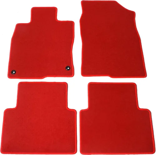 FREEMOTOR802 Alfombrillas de nailon para automóvil, para Honda Civic 2016-2021, accesorios interiores de repuesto antideslizantes, color rojo, 4
