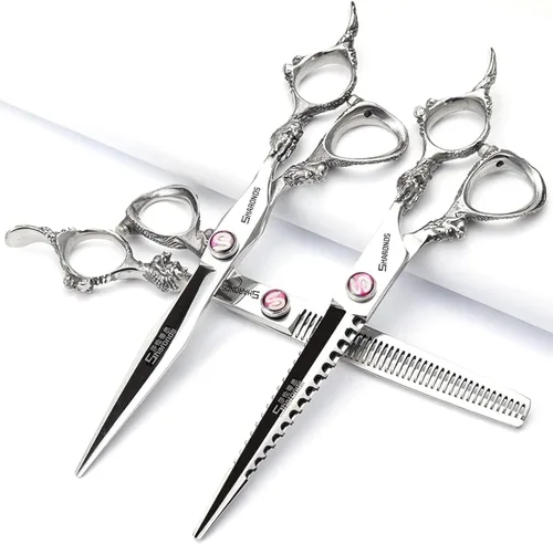 Miniatura 9 de Tijeras profesionales de peluquería de 7/8/9 pulgadas de alta dureza de acero inoxidable 400c salón de belleza herramientas especiales