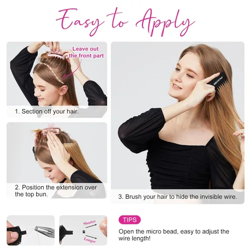 Miniatura 6 de REECHO Extensiones de cabello con alambre invisible con trama de encaje más delgada y suave
