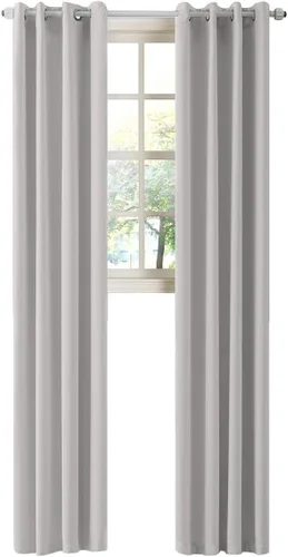Miniatura 20 de LA PALMA Cortinas opacas con aislamiento térmico y ojales, para sala de estar, dormitorio, paquete de 2 paneles