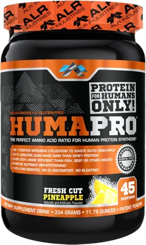 Miniatura 13 de ALR Industries Humapro Matriz de aminoácidos y proteínas para seres humanos 99% de utilización para músculo magro Vegano, sin gluten 334g